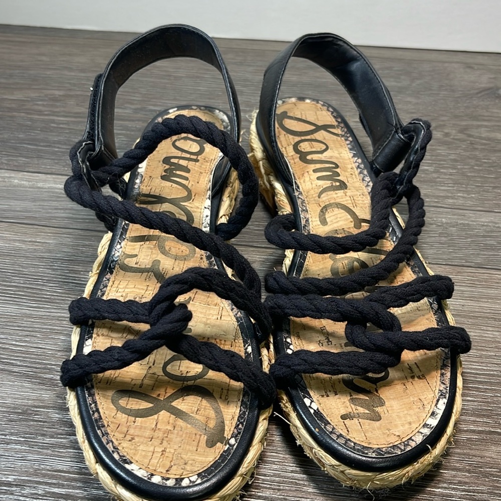 Sam Edelman Black Rope Espadrille Sandals